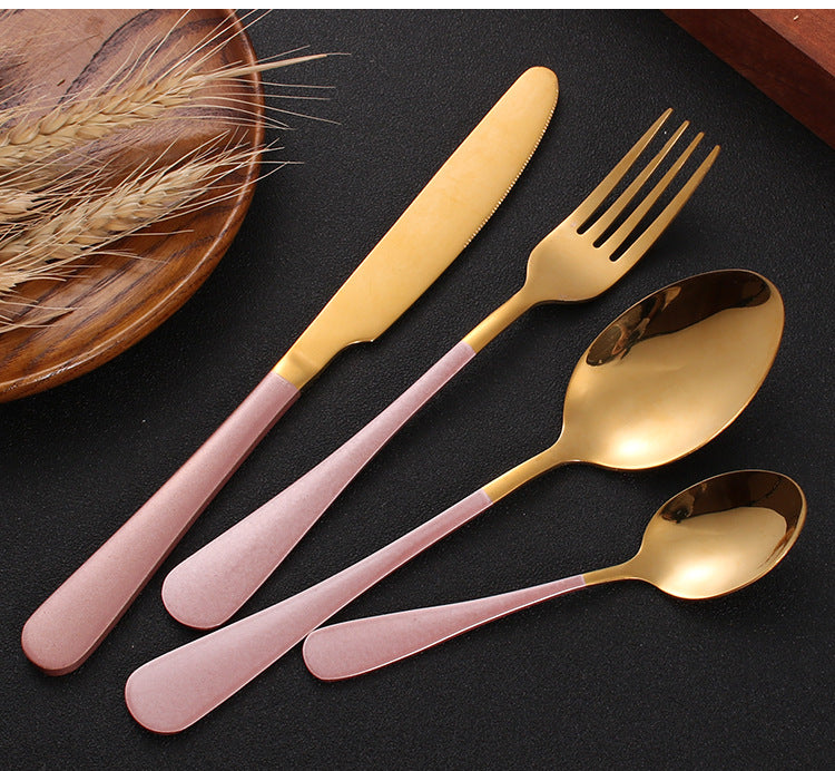 Gold Plated Stainless Steel Cutlery Set - Set of Four