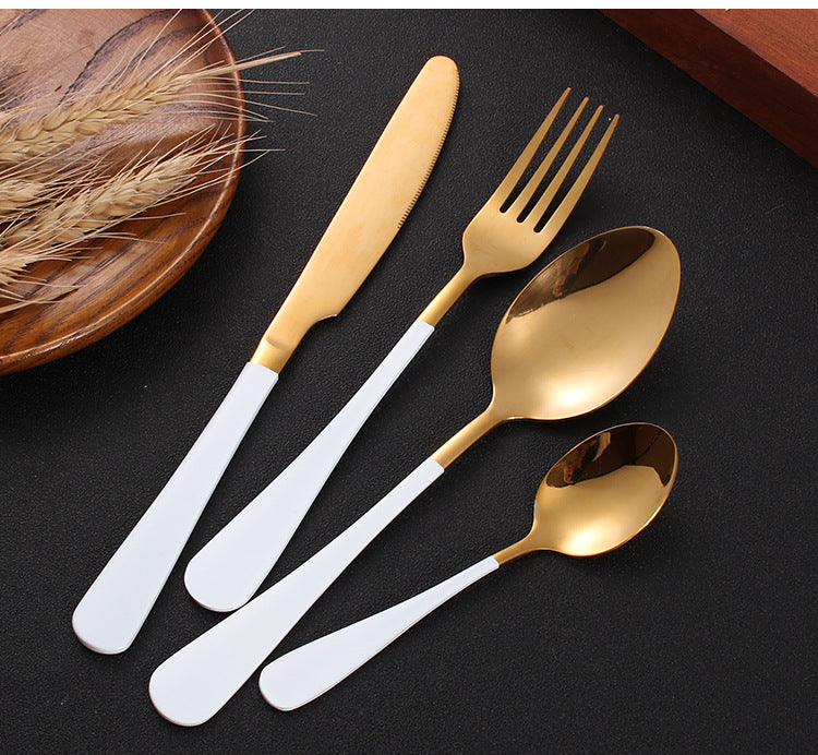 Gold Plated Stainless Steel Cutlery Set - Set of Four