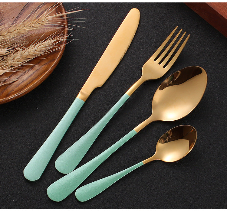 Gold Plated Stainless Steel Cutlery Set - Set of Four