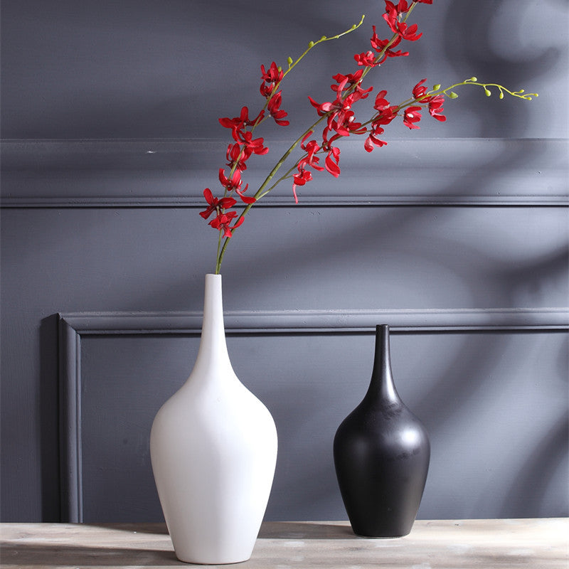 Flower Décor Ceramic White Tall Vase - Home Shopping List
