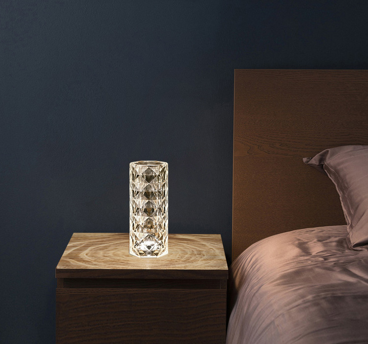 Crystal Table Lamps Touch Dimming Diamond Night Light