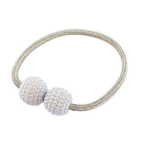 Magnetic Curtain Tiebacks with Pearl Beads