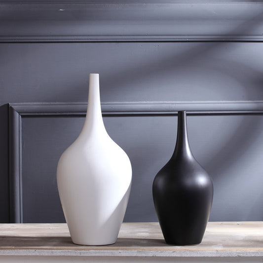 Flower Décor Ceramic White Tall Vase - Home Shopping List