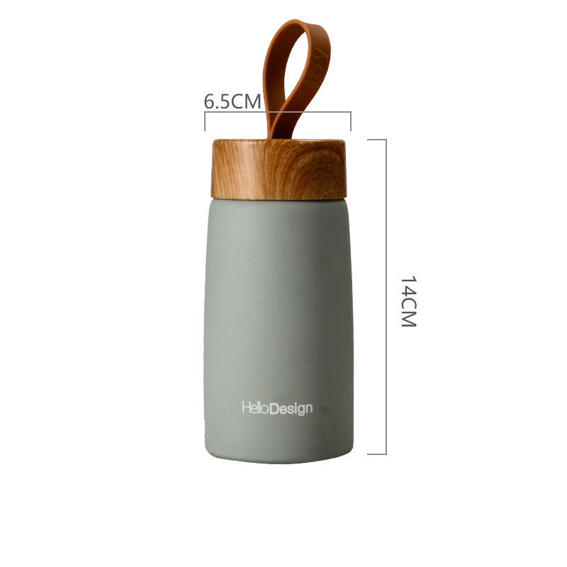 Wood Grain Stainless Steel Mug - Rustic Elegance