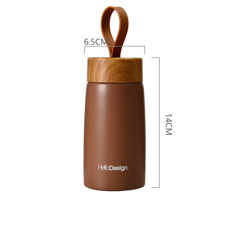 Wood Grain Stainless Steel Mug - Rustic Elegance