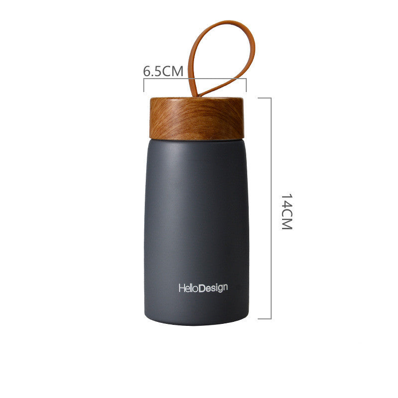 Wood Grain Stainless Steel Mug - Rustic Elegance