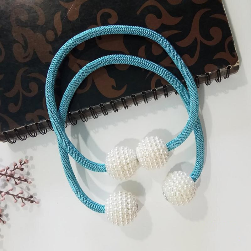 Magnetic Curtain Tiebacks with Pearl Beads