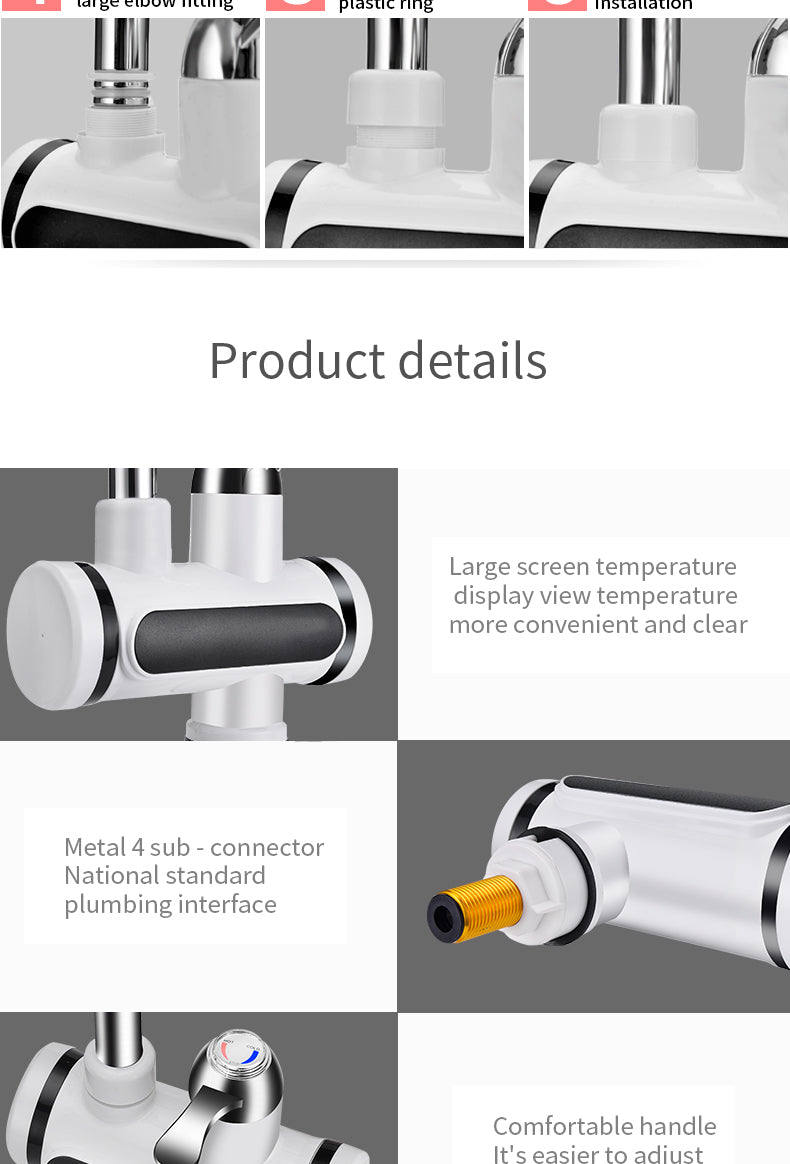 Water Tap Heater with Temperature Display